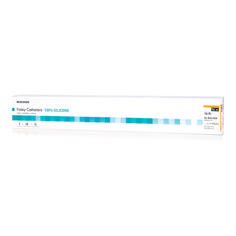 Foley Catheter McKesson 2-Way Standard Tip 5 cc Balloon 16 Fr. Silicone (Case of 200)