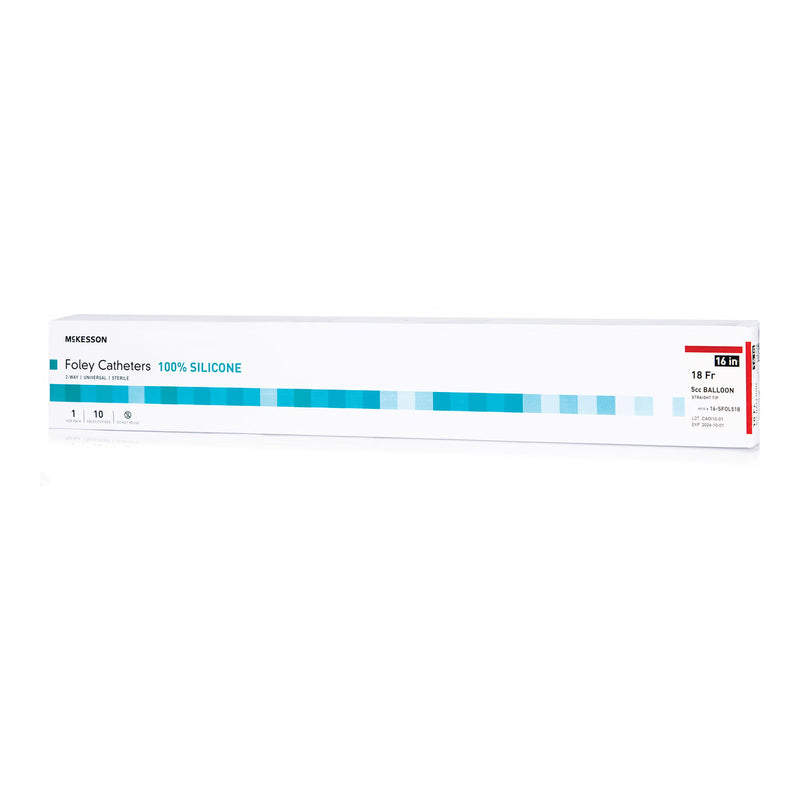 Foley Catheter McKesson 2-Way Standard Tip 5 cc Balloon 18 Fr. Silicone (Case of 200)
