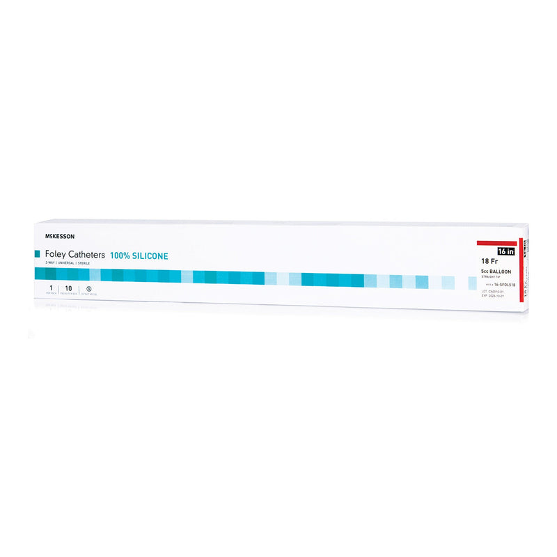 Foley Catheter McKesson 2-Way Standard Tip 5 cc Balloon 18 Fr. Silicone (Case of 200)