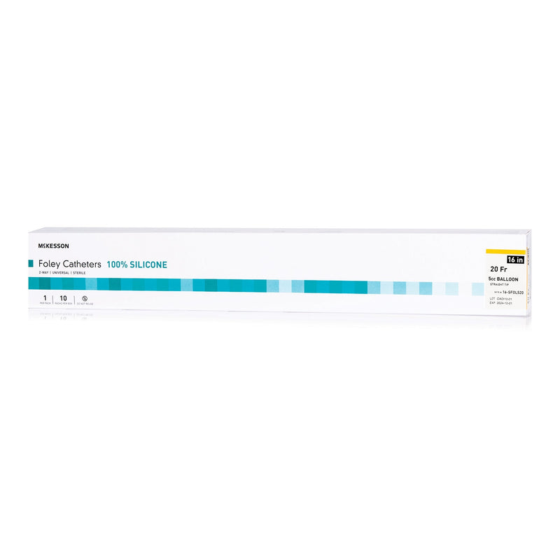 Foley Catheter McKesson 2-Way Standard Tip 5 cc Balloon 20 Fr. Silicone 