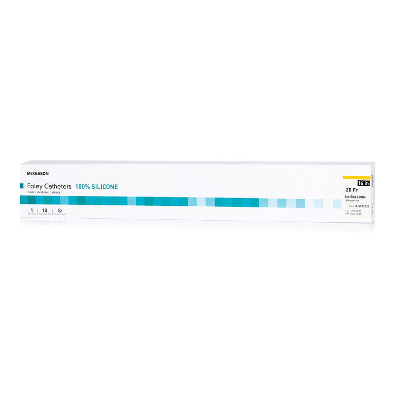 Foley Catheter McKesson 2-Way Standard Tip 5 cc Balloon 20 Fr. Silicone (Case of 200)