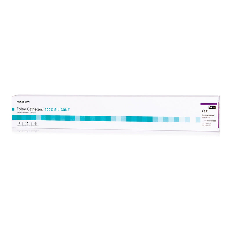 Foley Catheter McKesson 2-Way Standard Tip 5 cc Balloon 22 Fr. Silicone (Case of 200)