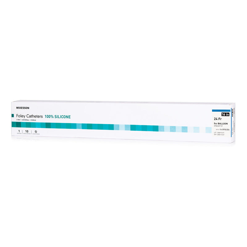 Foley Catheter McKesson 2-Way Standard Tip 5 cc Balloon 24 Fr. Silicone (Case of 200)