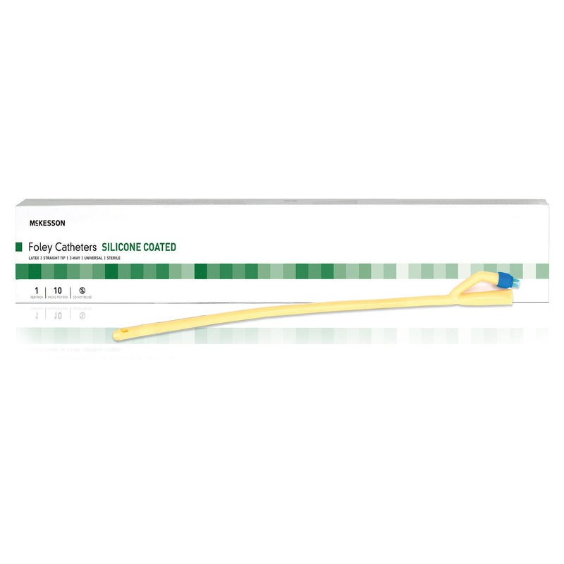 Foley Catheter McKesson 2-Way Standard Tip 30 cc Balloon 14 Fr. Silicone Coated Latex (Case)