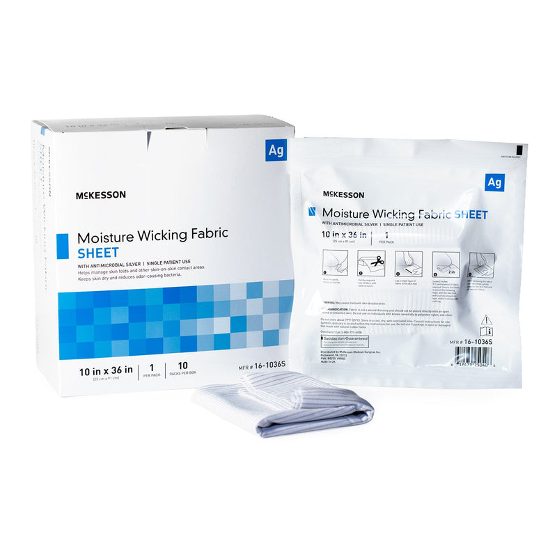 Silver Moisture Wicking Fabric McKesson 10 X 36 Inch Rectangle NonSterile 