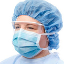 MASK SURGICAL TIE PLEATEDLT WT ANTIFOG BL 50/BX 6BX/CS