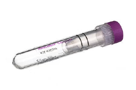 MiniCollect Capillary Blood Collection Tube K2 EDTA Additive 250 to 500 µL Cap Closure Polypropylene Tube (Case)