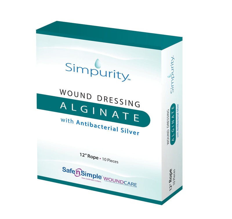 Silver Alginate Dressing Simpurity 12 Inch Length Rope Sterile
