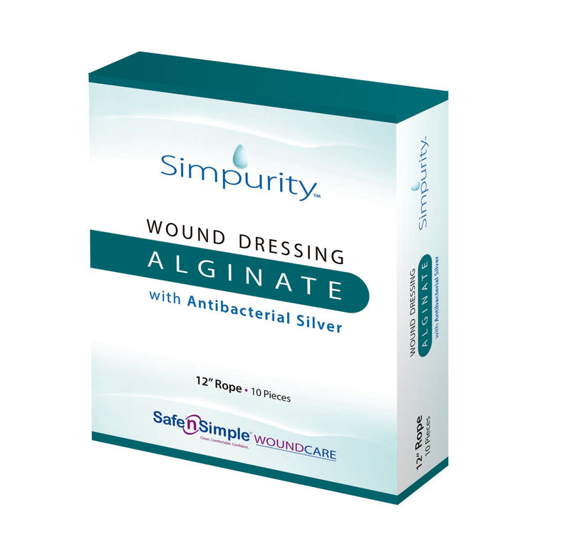Silver Alginate Dressing Simpurity 12 Inch Length Rope Sterile 