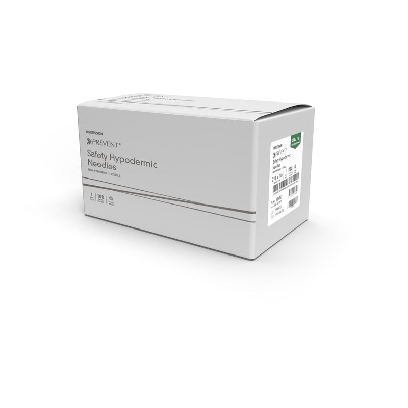 Safety Hypodermic Needle McKesson Prevent 1 Inch Length 23 Gauge Ultra Thin Wall Hinged Safety Needle (Case of 800)