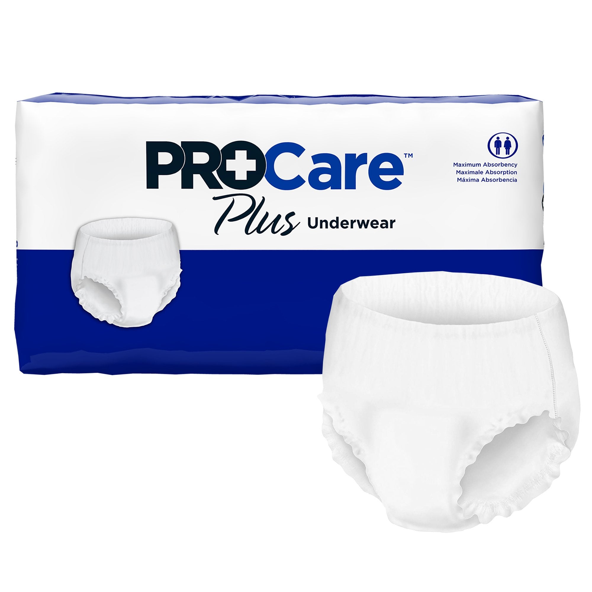 Absorbent Underwear ProCare Plus Pull On with Tear Away Seams Adult Large Unisex Disposable Moderate Absorbency 