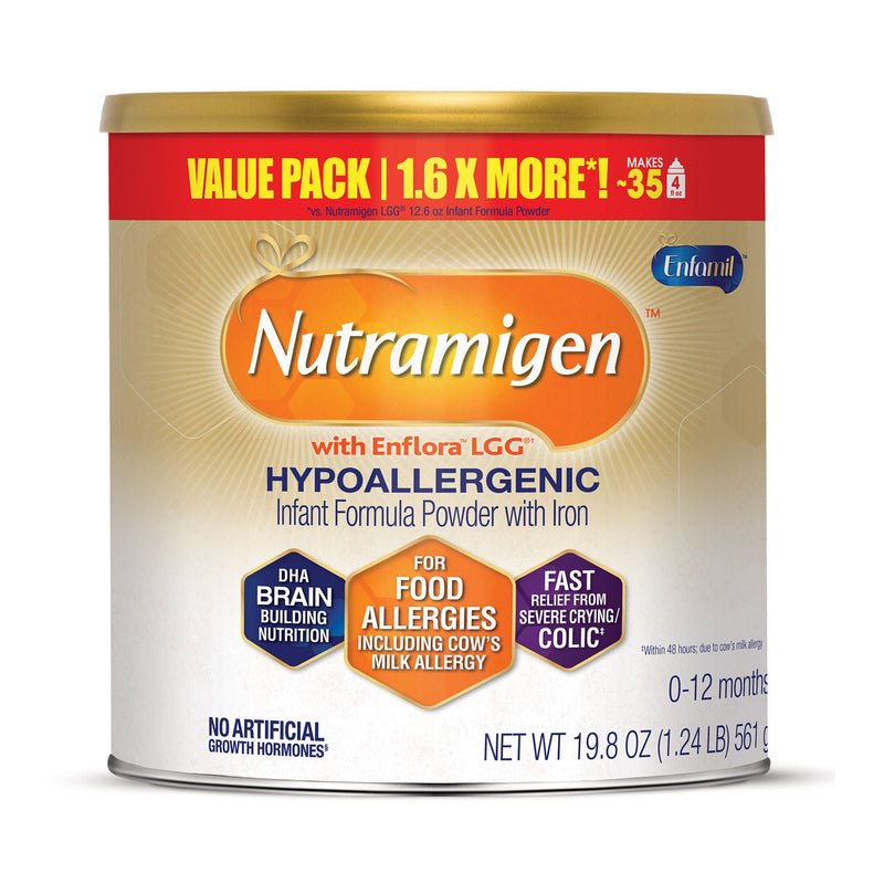 Infant Formula Nutramigen with Probiotic LGG Unflavored 19.8 oz. Can Powder Iron Cow's Milk Allergy (Case of 4)