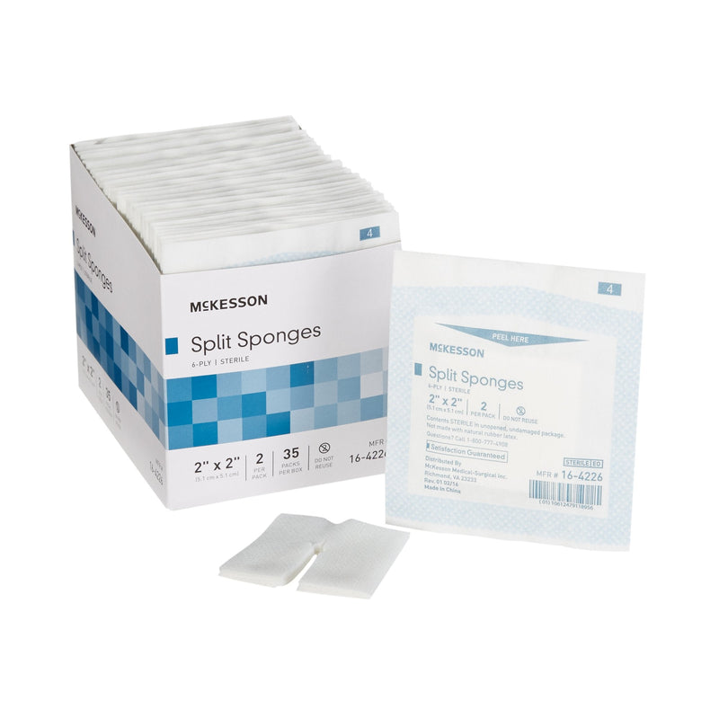 McKesson Brand McKesson IV/Drain Split Dressing, 2 x 2 Inch, Six Ply (700/CS) 