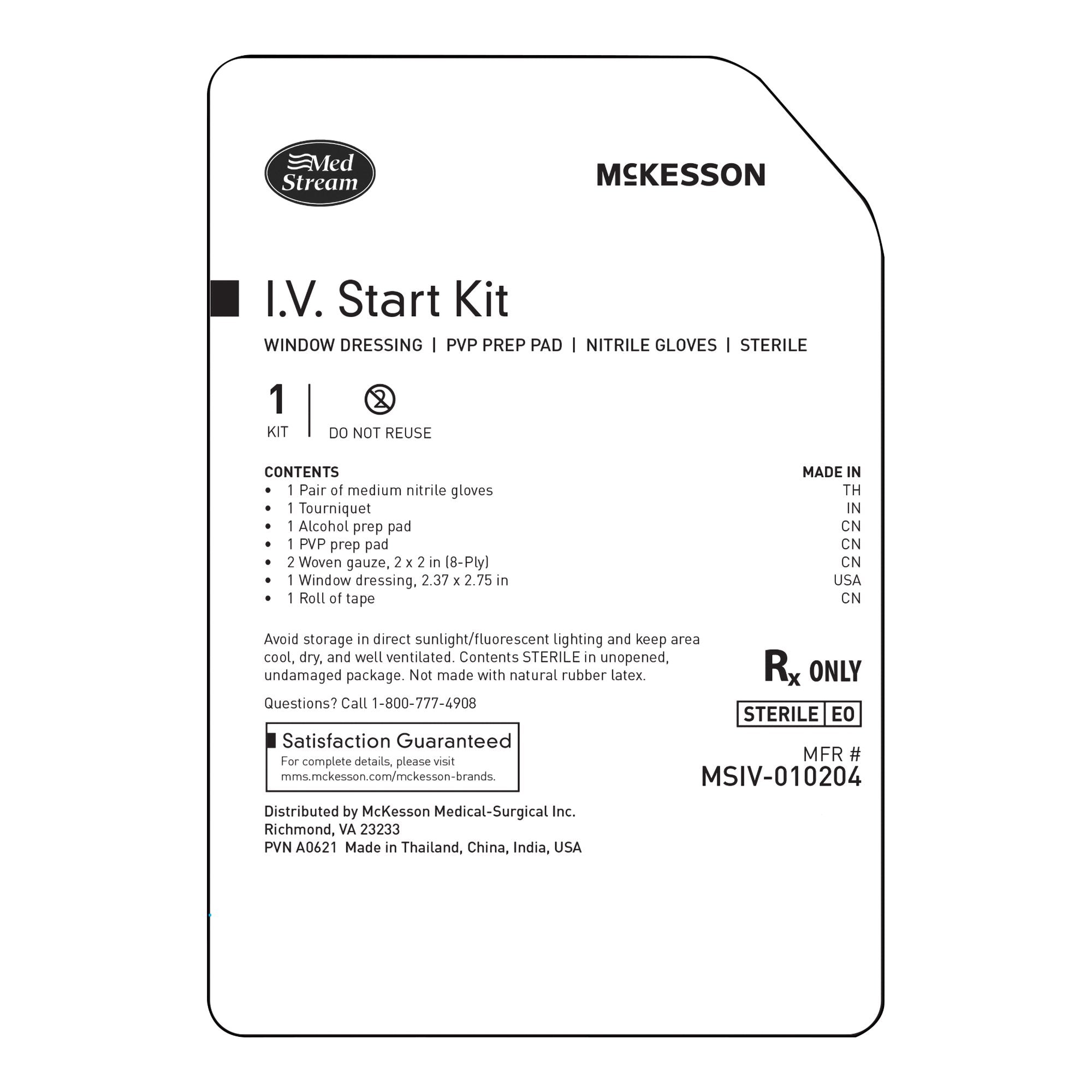 IV Start Kit McKesson Sterile 