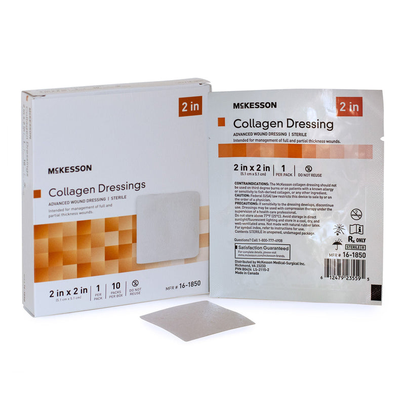 Collagen Dressing McKesson 2 X 2 Inch Square Sterile (Case of 100)