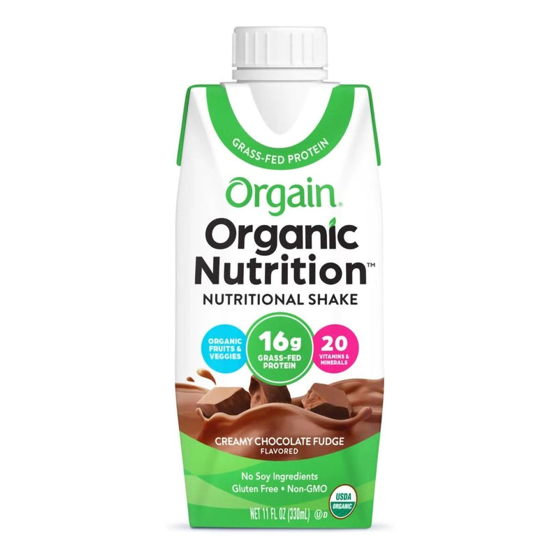 Oral Supplement Orgain Organic Nutritional Shake Creamy Chocolate Fudge Flavor Liquid 11 oz. Carton 
