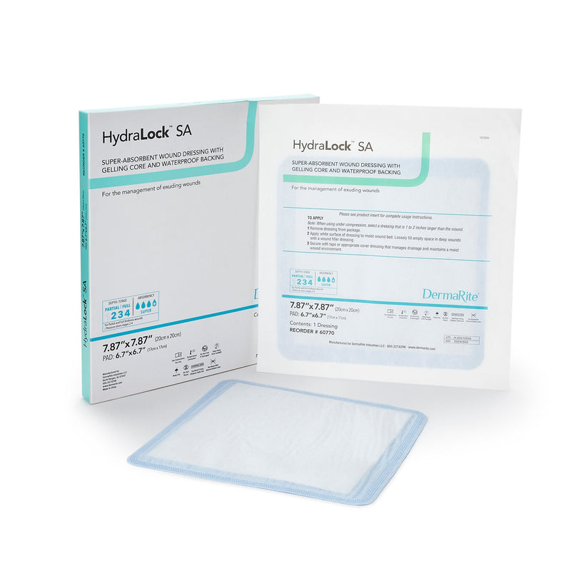 HydraLock SA Super Absorbent Dressing, 20 x 20 Centimeter (Box of 10)
