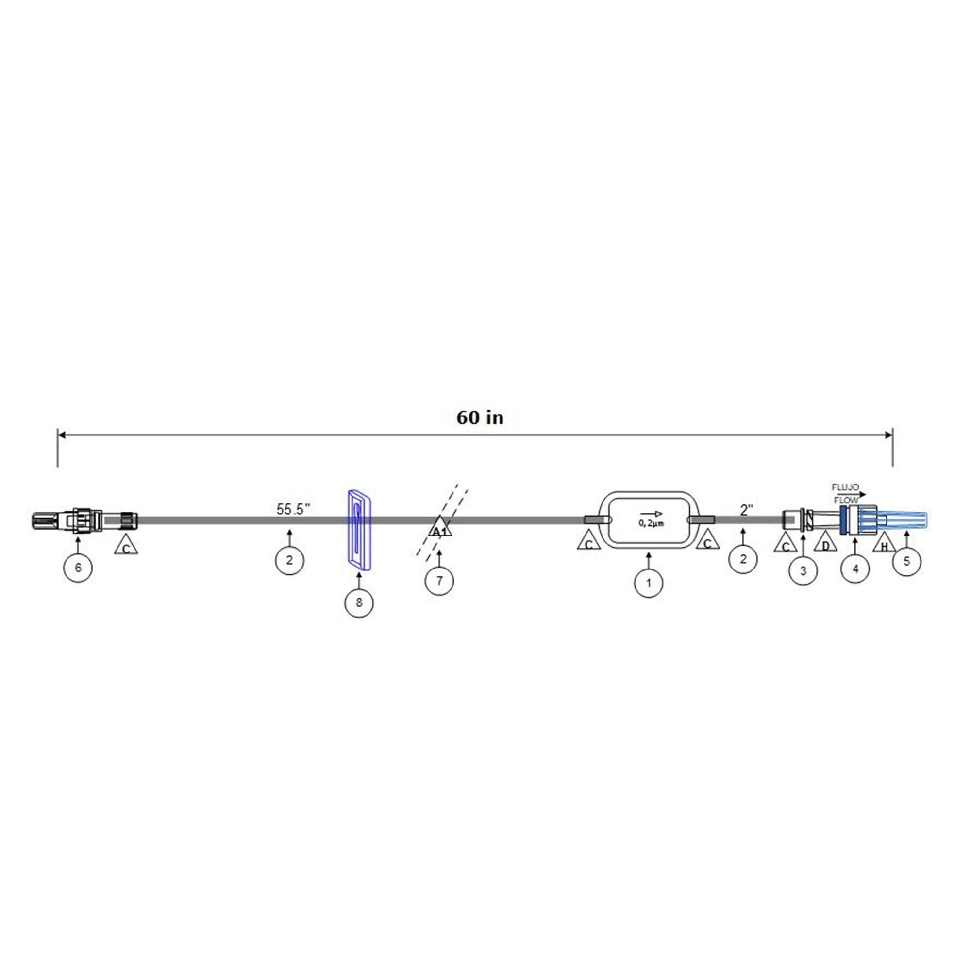 IV Extension Set ICU Small Bore 60 Inch Tubing With Filter (Case of 50)