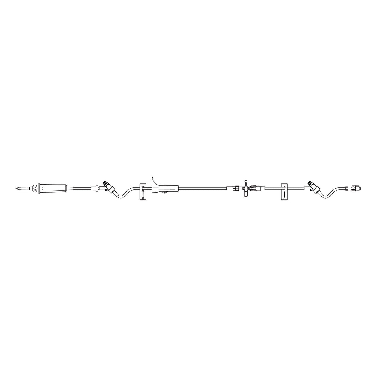 Primary IV Administration Set SafeDay Gravity 2 Ports 15 Drops / mL Drip Rate Without Filter 125 Inch Tubing Solution Without Flow Regulator (Case of 50)