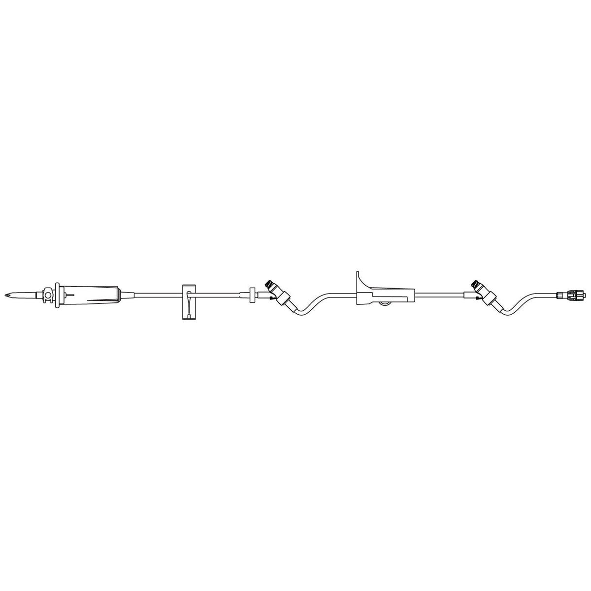 Primary IV Administration Set SafeDay Gravity 2 Ports 60 Drops / mL Drip Rate Without Filter 105 Inch Tubing Solution (Case of 50)