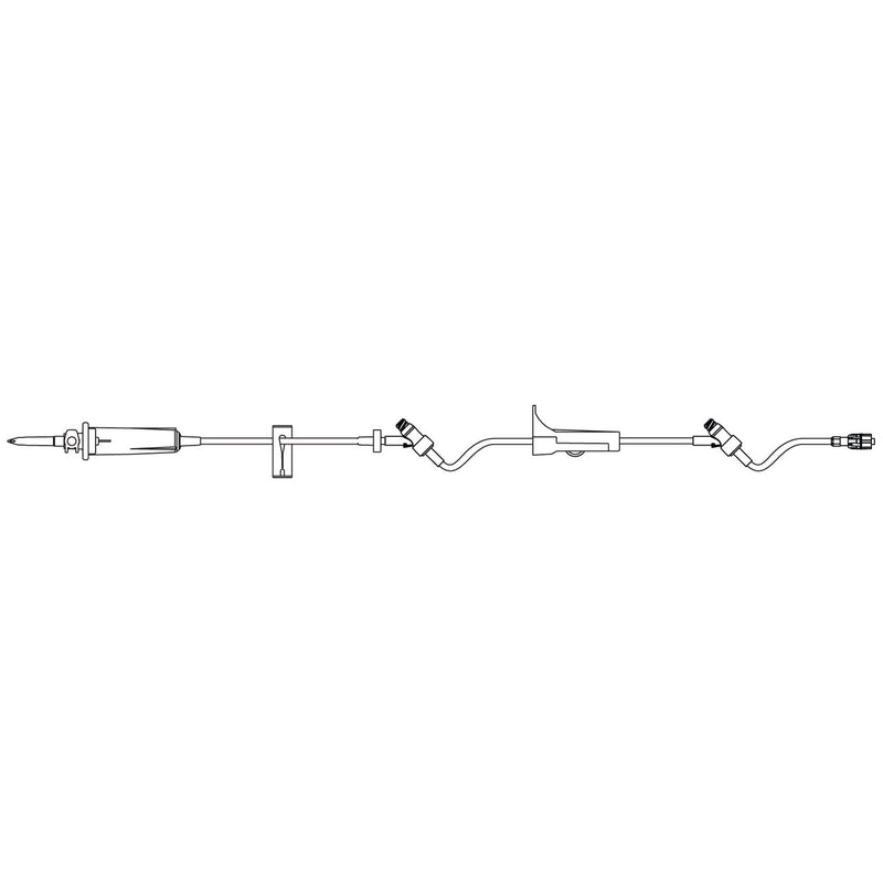 Primary IV Administration Set SafeDay Gravity 2 Ports 60 Drops / mL Drip Rate Without Filter 105 Inch Tubing Solution 