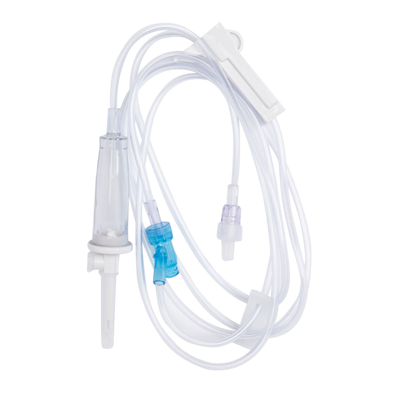 IV Pump Set SafeDay Gravity / Pump 1 Port 15 Drops / mL Drip Rate Without Filter 86 Inch Tubing Solution (Case of 50)