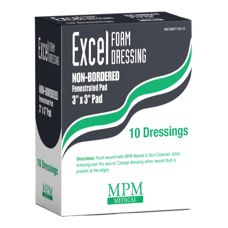 Foam Dressing MPM 3 X 3 Inch Without Border Waterproof Backing Nonadhesive Square Sterile (Case of 100)