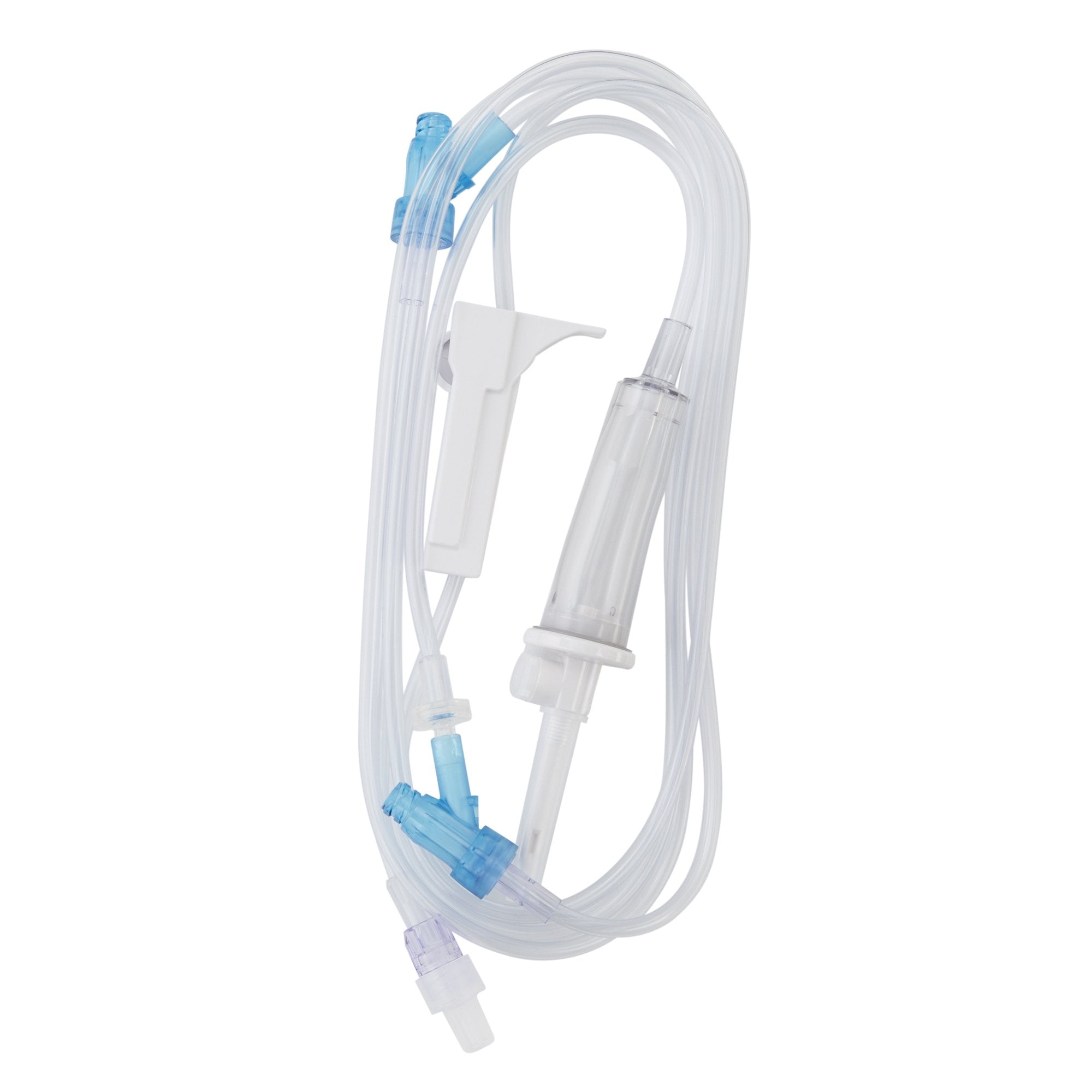 Primary IV Administration Set SafeDay Gravity 2 Ports 15 Drops / mL Drip Rate Without Filter 84 Inch Tubing Solution Without Flow Regulator 