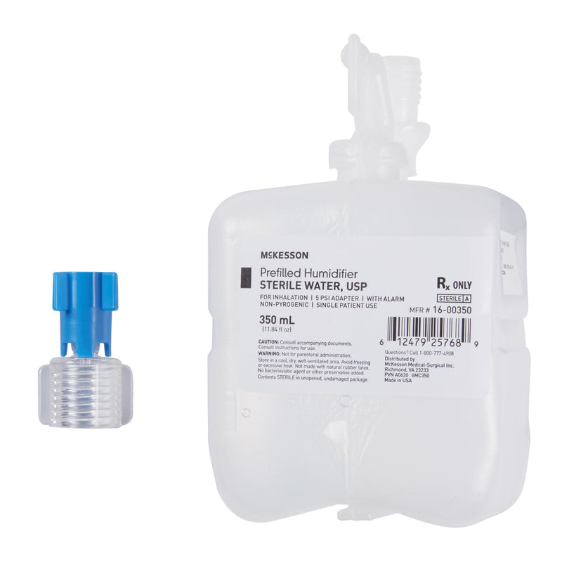 Humidifier Bottle with Adapter McKesson 350 mL Sterile Water Adult / Pediatric 