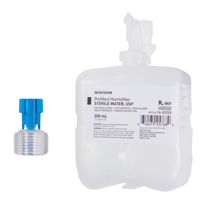 Humidifier Bottle with Adapter McKesson 350 mL Sterile Water Adult / Pediatric (Case of 20)