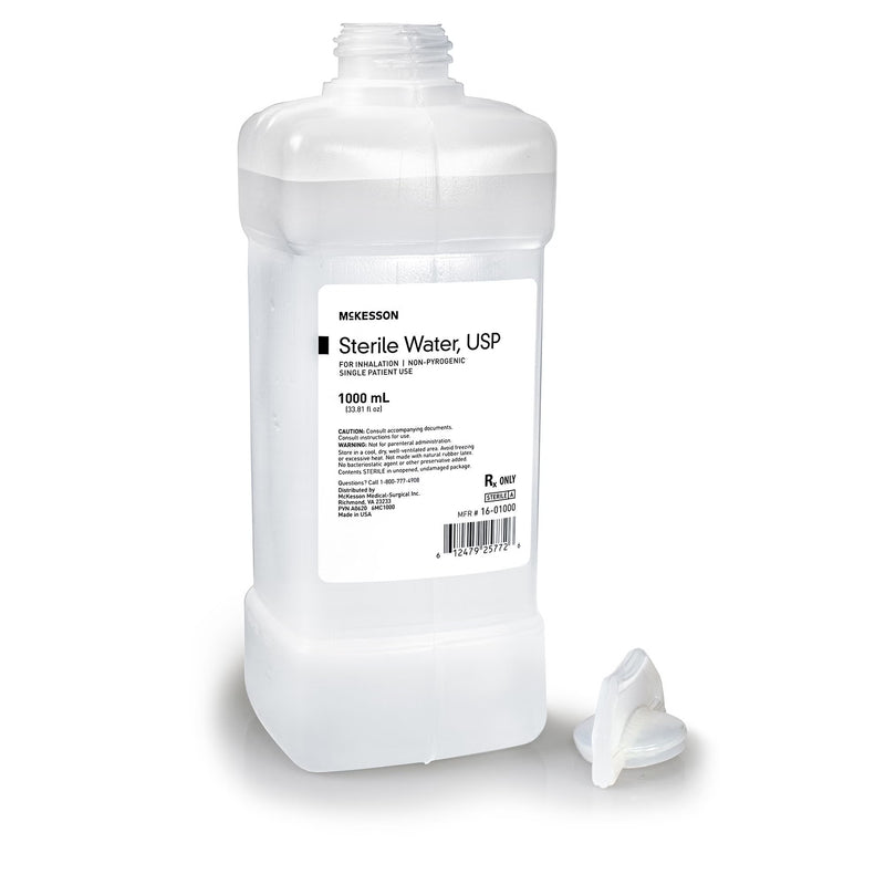 McKesson Sterile Water Liquid 1,000 mL (Case of 12)