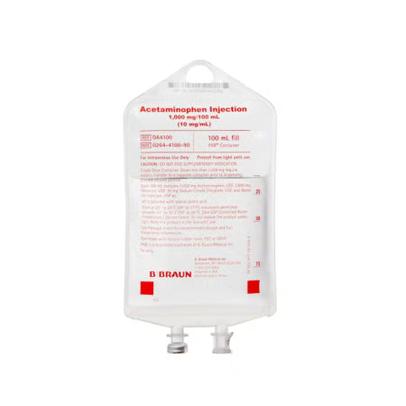 B. Braun Acetaminophen 1000 mg / 100 mL IV Solution Flexible Bag 100 mL (24/Case)