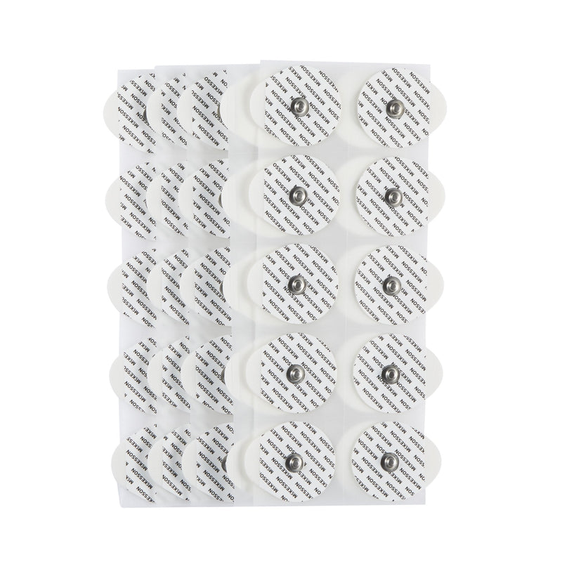 ECG Monitoring Electrode McKesson Snap Connector Conductive Adhesive Gel Foam Backing Adult Non-Radiolucent 50 per Pack 