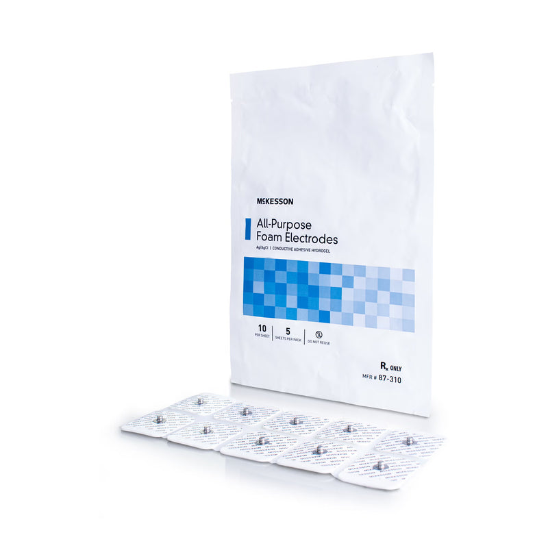 ECG Monitoring Electrode McKesson Snap Connector Conductive Adhesive Gel Foam Backing Adult Non-Radiolucent 10 per Pack (Case of 40 Packs)