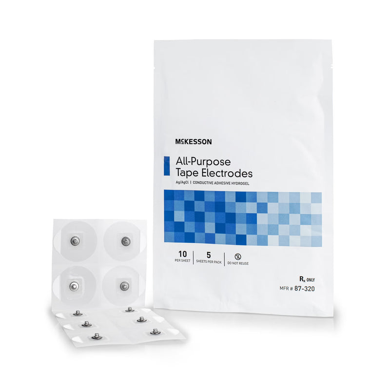 ECG Monitoring Electrode McKesson Snap Connector Conductive Adhesive Gel Tape Backing Adult Non-Radiolucent 50 per Pack (Case of 40 Packs)