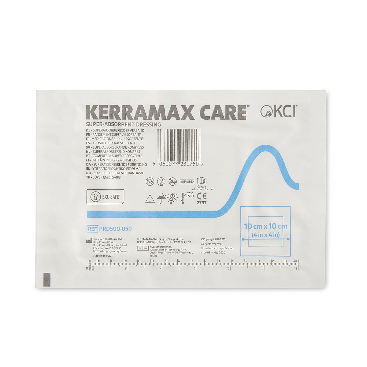 Super Absorbent Dressing KerraMax Care 4 X 4 Inch Square (Case of 1100)