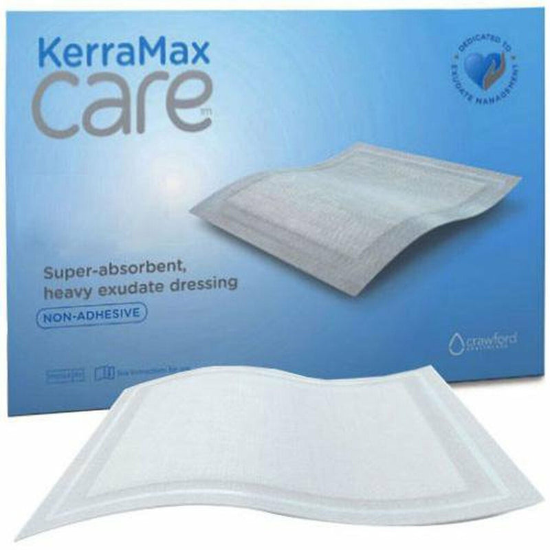 Super Absorbent Dressing KerraMax Care Gentle Border 4 X 4 Inch Square (Case of 190)
