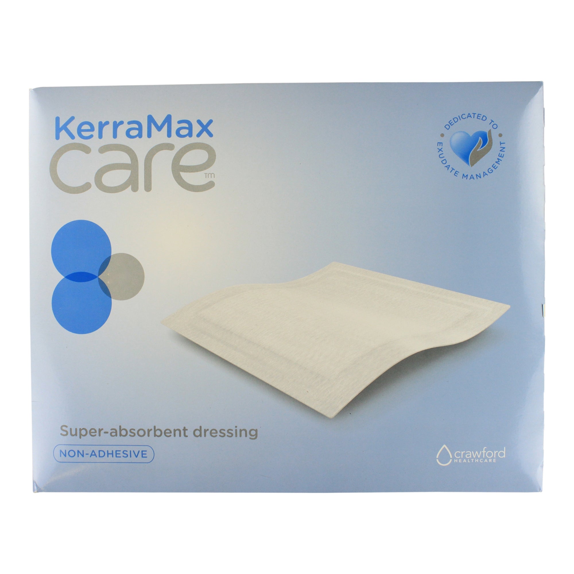 Super Absorbent Dressing KerraMax Care Gentle Border 6 X 10 Inch Rectangle 