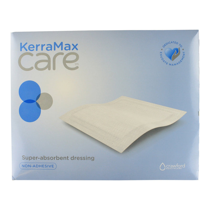 Super Absorbent Dressing KerraMax Care Gentle Border 6 X 10 Inch Rectangle 