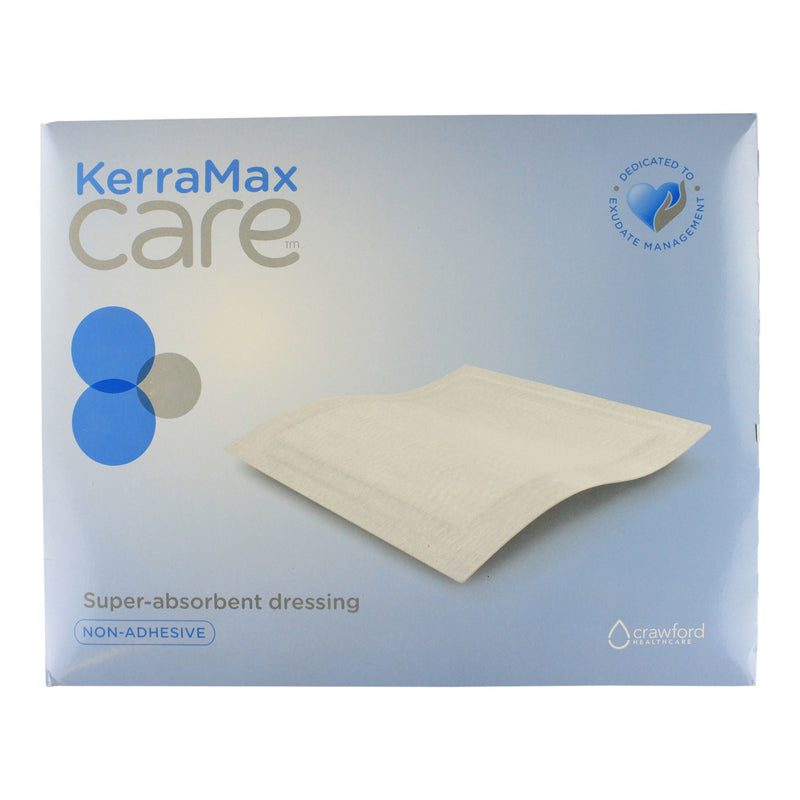 Super Absorbent Dressing KerraMax Care Gentle Border 6 X 10 Inch Rectangle 