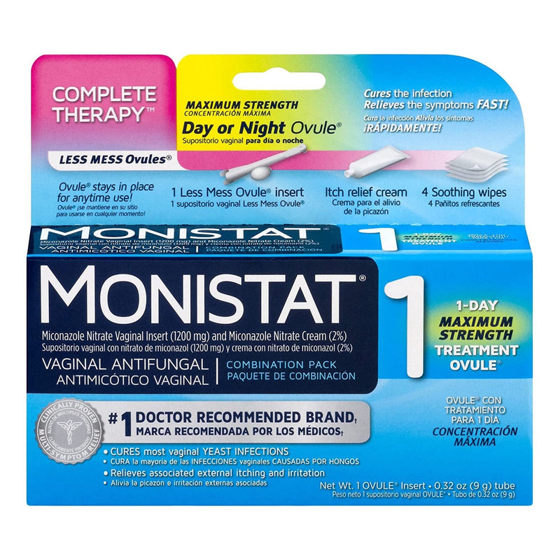 Vaginal Antifungal Monistat 1 2% Strength Suppository 1 per Box Applicator 