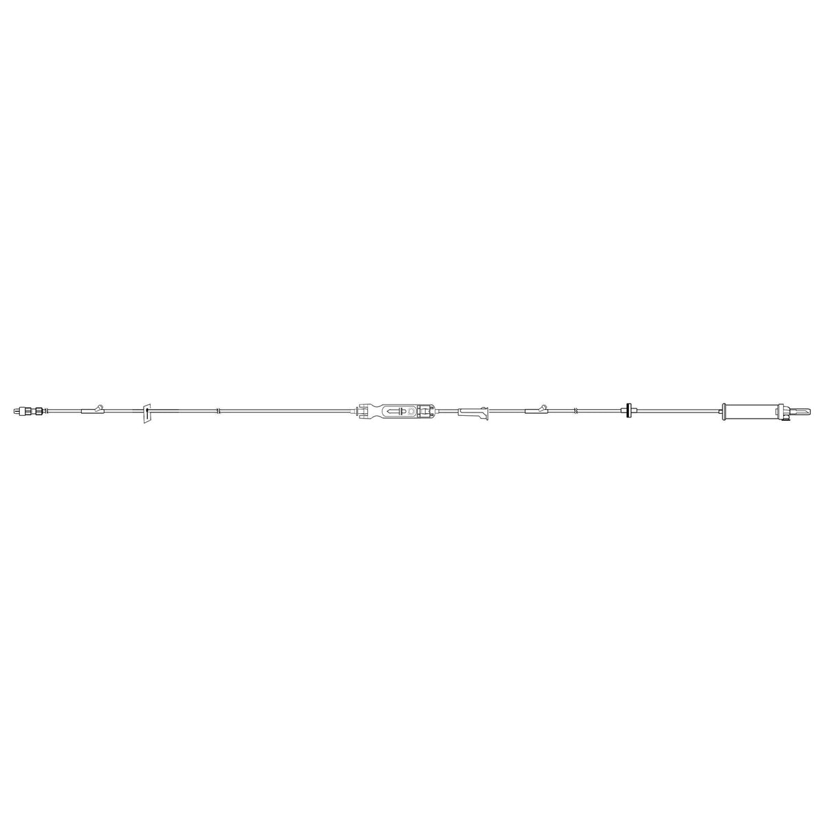 IV Pump Set Sapphire Pump 2 Ports Without Filter 109 Inch Tubing Solution (Case of 30)