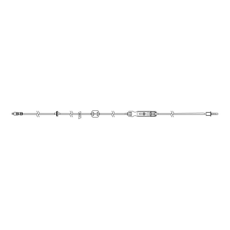 IV Pump Set Sapphire Pump Without Ports 20 Drops / mL Drip Rate 0.2 Micron Filter 116 Inch Tubing Solution (Case of 30)