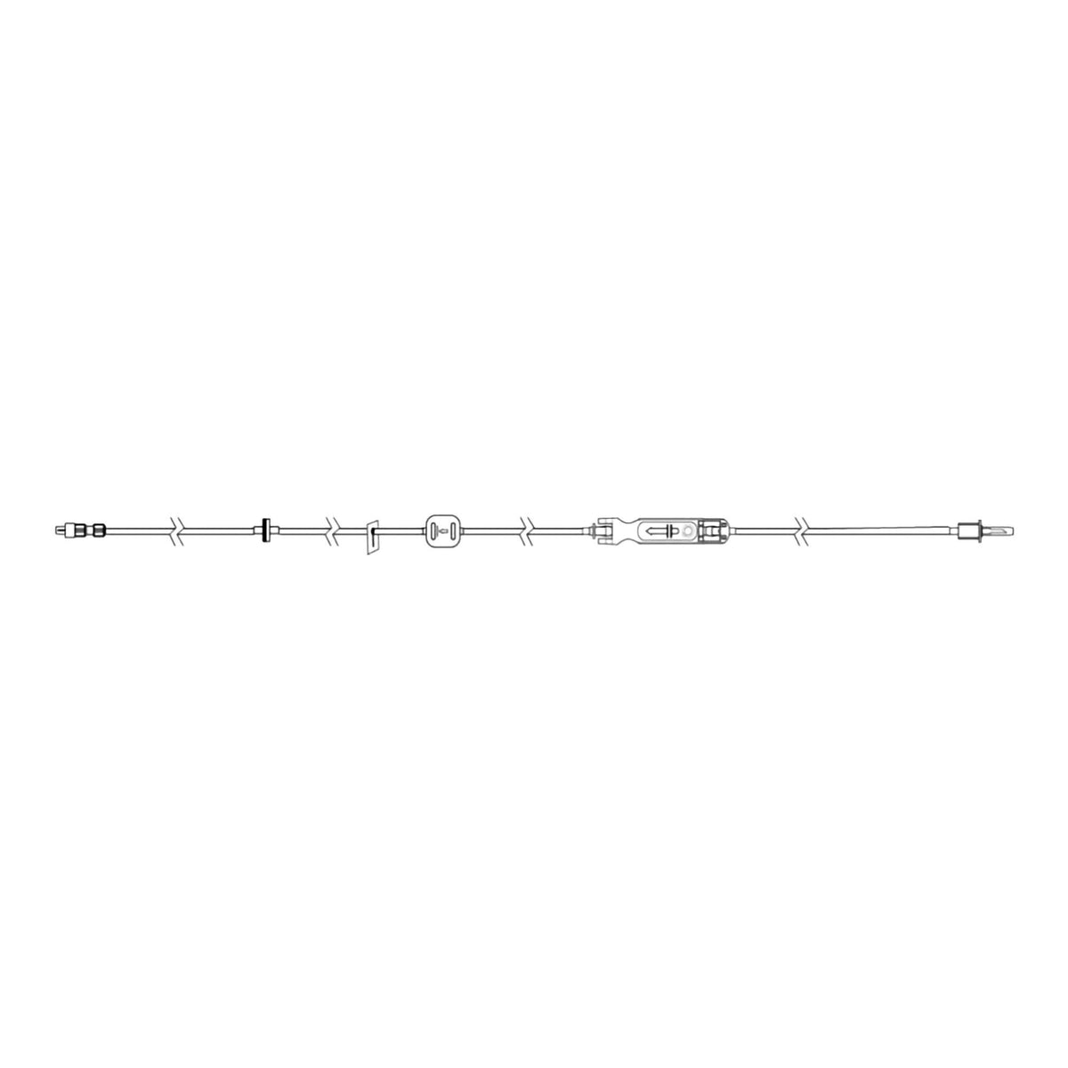 IV Pump Set Sapphire Pump Without Ports 20 Drops / mL Drip Rate 1.2 Micron Filter 116 Inch Tubing Solution (Case of 20)