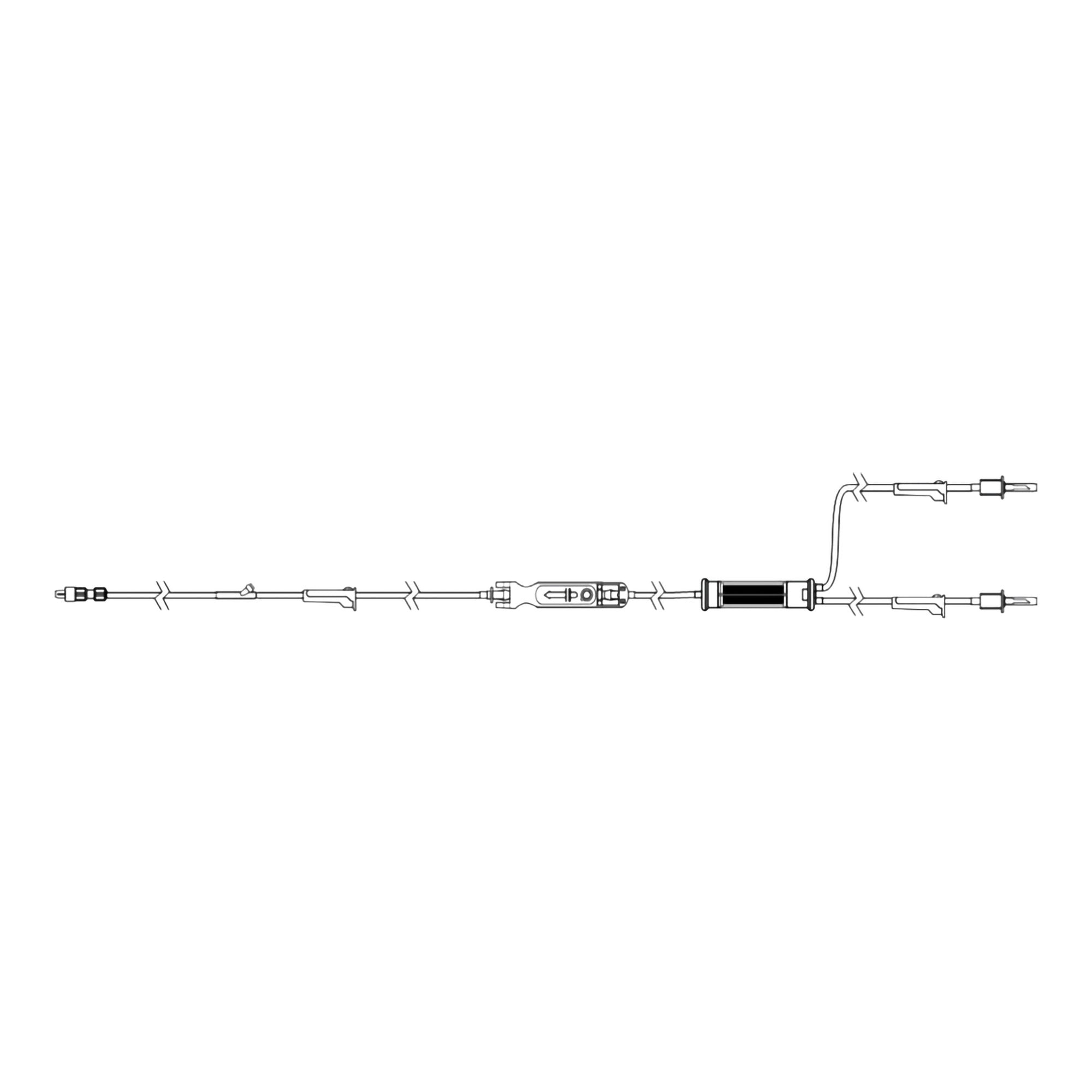 IV Pump Set Sapphire Pump 1 Port 20 Drops / mL Drip Rate 200 Micron Filter 115 Inch Tubing Blood
