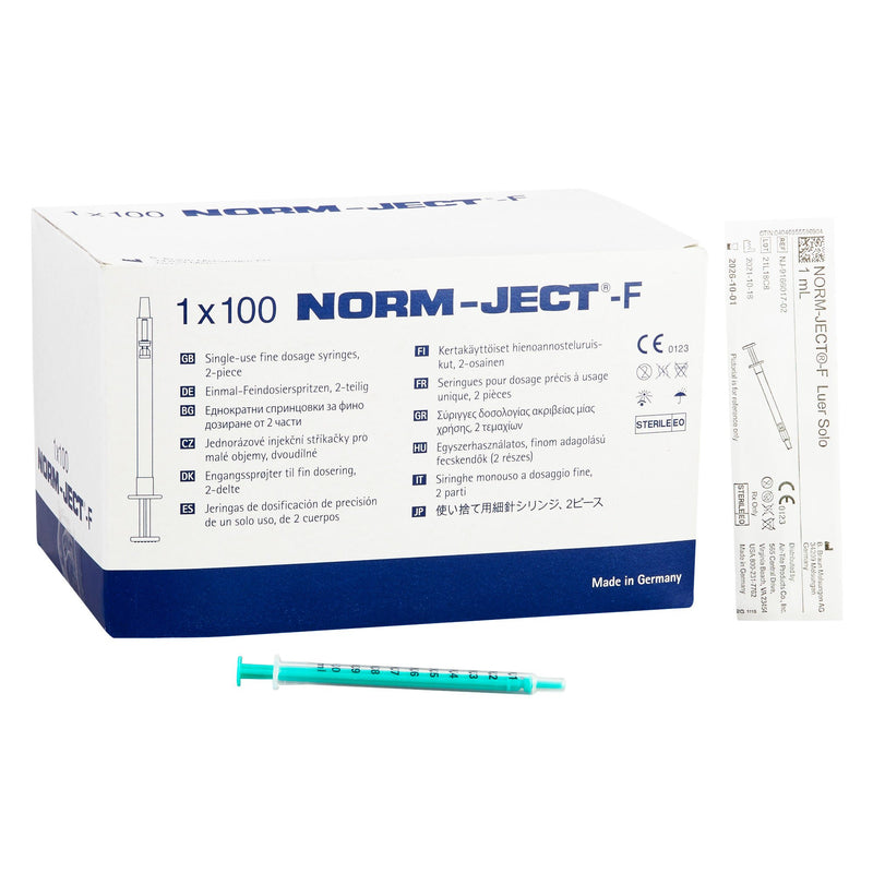 Neurotoxin Syringe Norm-Ject 1 mL Luer Slip Tip Without Safety (Case of 1800)
