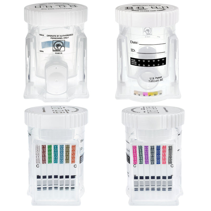 Drugs of Abuse Test Kit McKesson Consult AMP, BAR, BUP, BZD, COC, MET, MOR, MOR300, MTD, OXY, PCP, TCA, THC, XTC 25 Tests CLIA Waived 