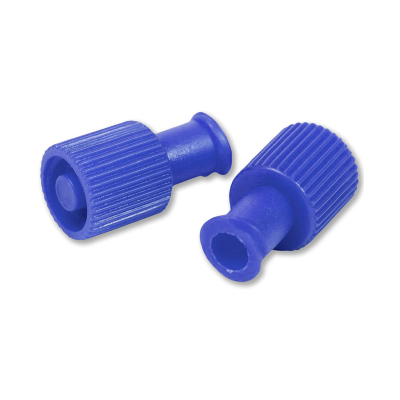 Dual Function Syringe Cap McKesson Blue, Dual Capacity, Sterile 