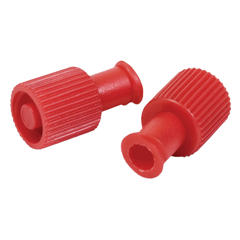 Dual Function Syringe Cap McKesson Red, Sterile (Box of 100)