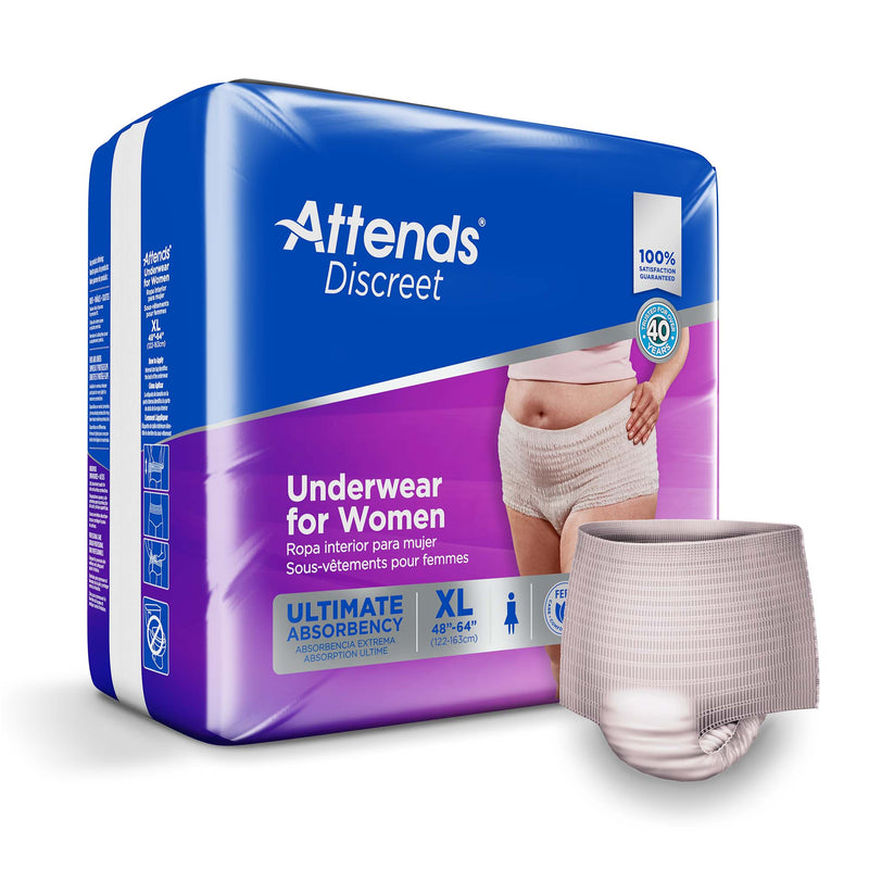 Attends Discreet Women's Underwear, Level 5, X-Large (Case of 64)